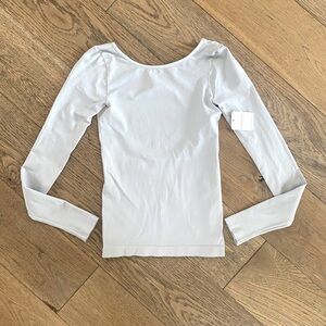 Free people xs/s heather gray tight- fitted long sleeve top.